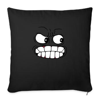 head face evil evil - Sofa pillow with filling 45cm x 45cm - black - Front