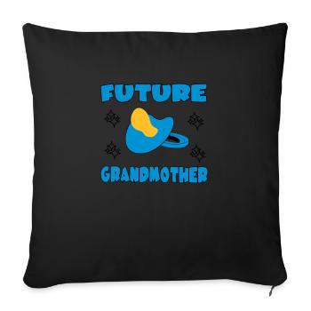 Future grandmother - Sofa pillow with filling 45cm x 45cm - black - Front