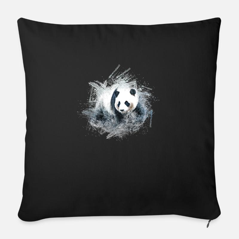 Panda Bär - Sofakissen mit Füllung 45 x 45 cm - Schwarz