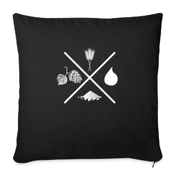 Hobbybrauer Zutaten Craft Beer IPA Bierbrauer - Sofakissen mit Füllung 45 x 45 cm - Schwarz - Vorne