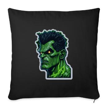 Monstre vert Halloween - Coussin et housse de 45 x 45 cm - noir - Devant