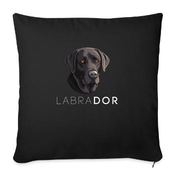 Labrador - Sofa pillow with filling 45cm x 45cm - black - Front