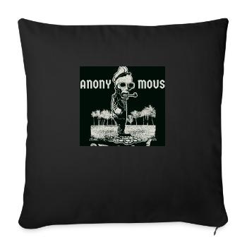 T Shirt Anonymous - Sofa pillow with filling 45cm x 45cm - black - Front