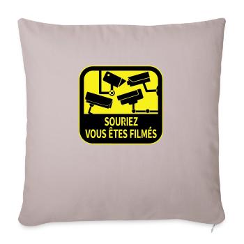 souriez - Coussin et housse de 45 x 45 cm - taupe clair - Devant