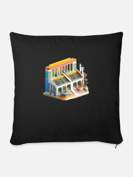 Bunte & Antike Tribüne - Sofakissen mit Füllung 45 x 45 cm - Schwarz