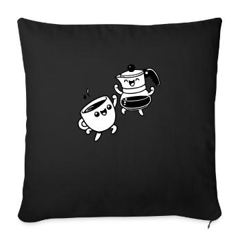 Guten Morgen Kaffee - Sofakissen mit Füllung 45 x 45 cm - Schwarz - Vorne