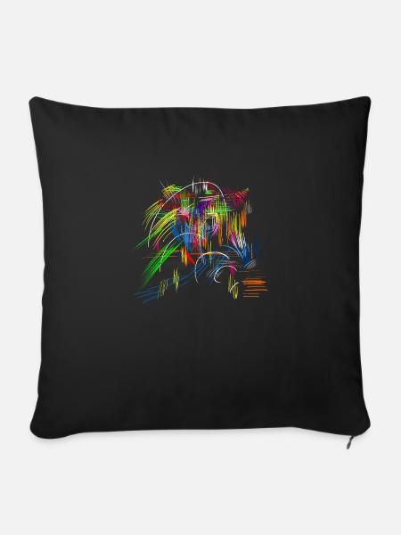 abstrakt - Sofakissen mit Füllung 45 x 45 cm - Schwarz