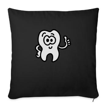 Dent - pouces vers le haut - Coussin et housse de 45 x 45 cm - noir - Devant