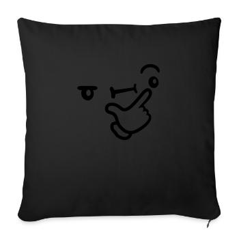 Icon Expression réfléchie du visage - Coussin et housse de 45 x 45 cm - noir - Devant