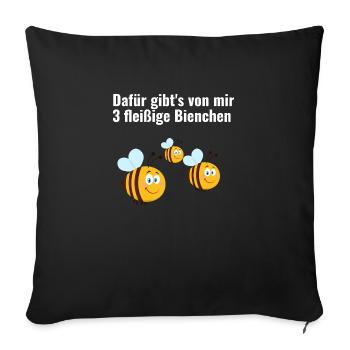 fließige Bienchen - Sofakissen mit Füllung 45 x 45 cm - Schwarz - Vorne