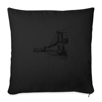 Bridge - Sofa pillow with filling 45cm x 45cm - black - Front
