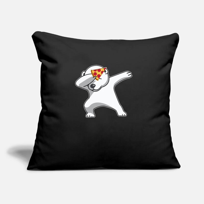 dab dabbing polar bear pizza fun gift bear polar Sofa pillow with filling 45cm x 45cm