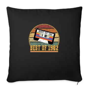 Jahrgang 1982 geboren Retro 1982 Geburtstag - Coussin et housse de 45 x 45 cm - noir - Devant