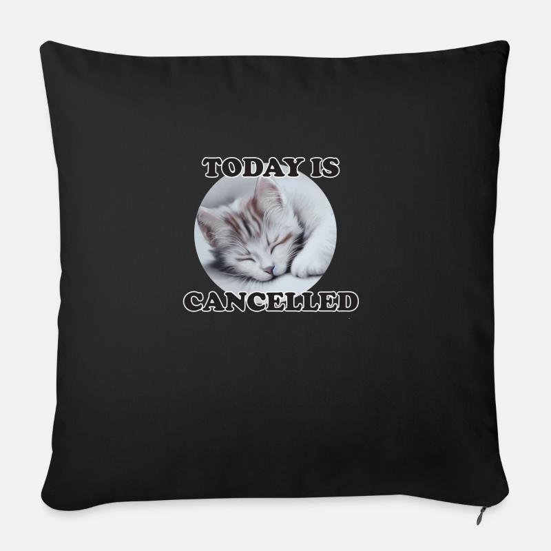 sleeping cat - Sofa pillow with filling 45cm x 45cm - black