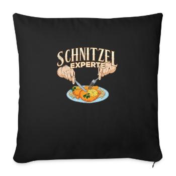 Schnitzel Experte - Sofakissen mit Füllung 45 x 45 cm - Schwarz - Vorne