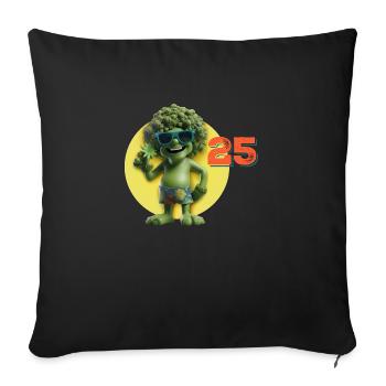 230505 25 Gramm Shirts Brokkoli V2 2 - Sofakissen mit Füllung 45 x 45 cm - Schwarz - Vorne