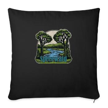 Spreewald Vintage Logo - Sofakissen mit Füllung 45 x 45 cm - Schwarz - Vorne