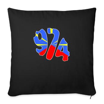 974 Drapeau - Coussin et housse de 45 x 45 cm - noir - Devant