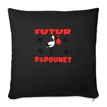 FUTUR PAPOUNET - Coussin et housse de 45 x 45 cm - noir - Devant