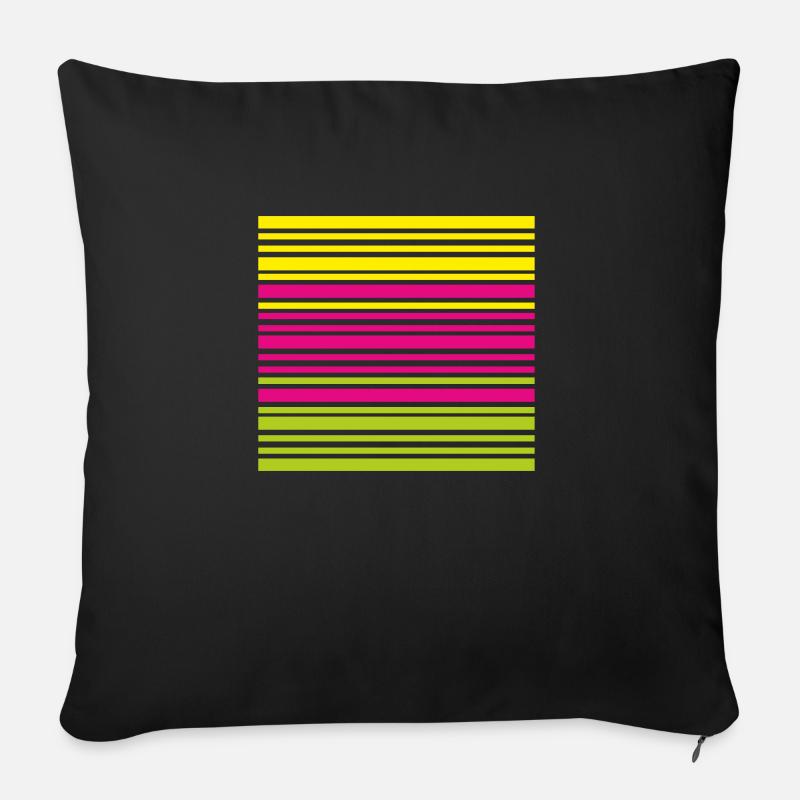 streifen gestreift quergestreift Frühling cool - Sofakissen mit Füllung 45 x 45 cm - Schwarz
