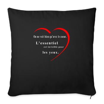 Seeing with the heart - Sofa pillow with filling 45cm x 45cm - black - Front