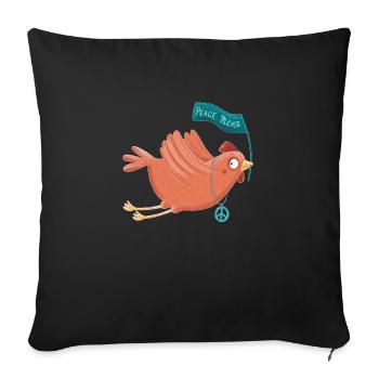 Friedenshuhn Gertrud - Sofakissen mit Füllung 45 x 45 cm - Schwarz - Vorne