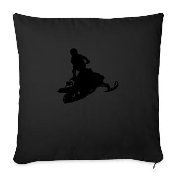 snowmobile snow cross x games racing sport - Sofa pillow with filling 45cm x 45cm - black - Front