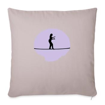 Slacklining Woman - Coussin et housse de 45 x 45 cm - taupe clair - Devant