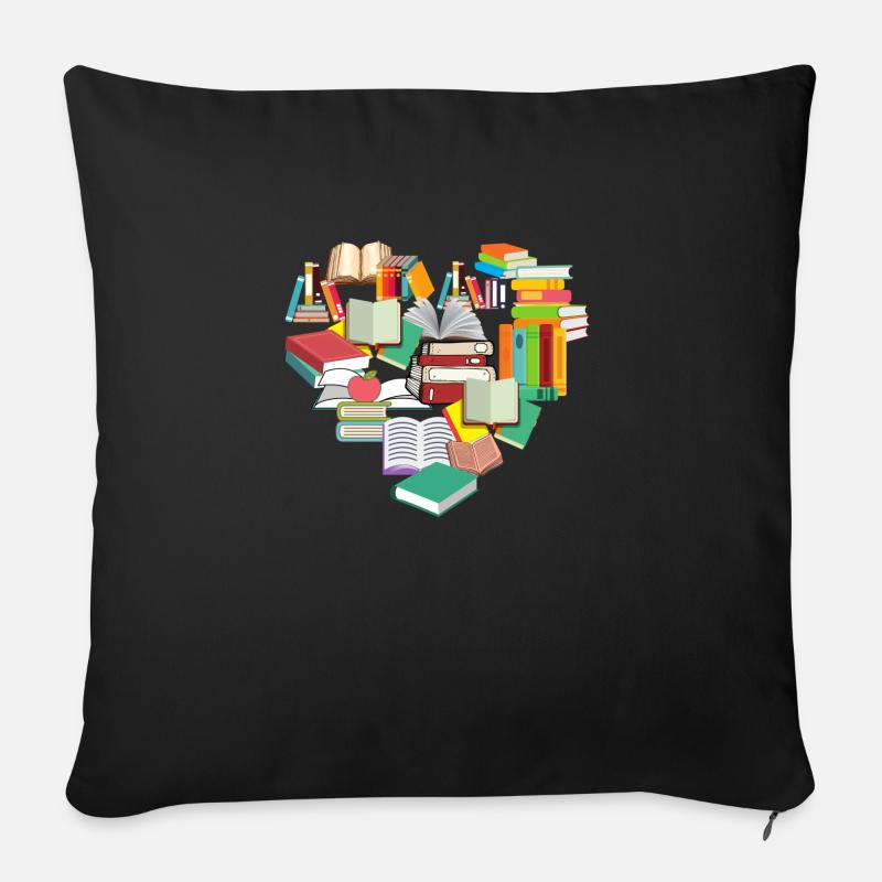 Bücher 1 - Sofakissen mit Füllung 45 x 45 cm - Schwarz