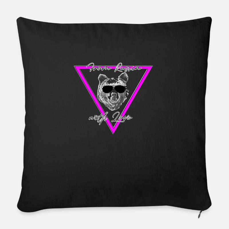 Russischer Bär retro - Sofakissen mit Füllung 45 x 45 cm - Schwarz