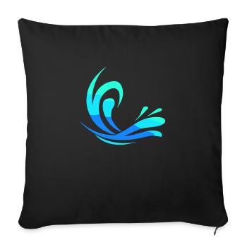 Eau - Coussin et housse de 45 x 45 cm - noir - Devant