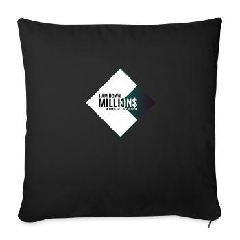 I Am Down Millions - Tile Shapes White and Green - Sofa pillow with filling 45cm x 45cm - black - Front