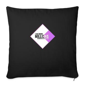 I Am Down Millions - Tile Shapes White Purple/Pink - Sofa pillow with filling 45cm x 45cm - black - Front