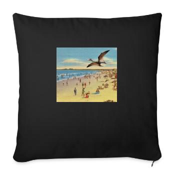 Flugsaurier am Strand - Sofakissen mit Füllung 45 x 45 cm - Schwarz - Vorne
