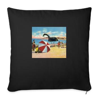 Dinosaurier im Meer - Sofakissen mit Füllung 45 x 45 cm - Schwarz - Vorne