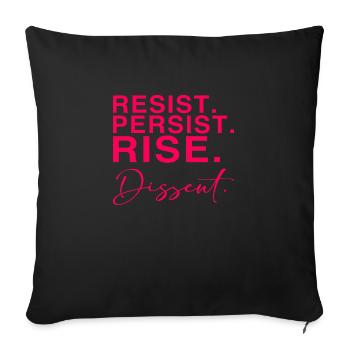 Résister. Persister. Se lever. Dissidence. - Coussin et housse de 45 x 45 cm - noir - Devant