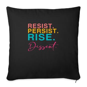 Résister. Persister. Se lever. Dissidence. - Coussin et housse de 45 x 45 cm - noir - Devant
