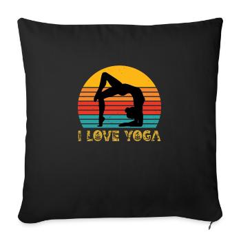 I LOVE YOGA - Sofakissen mit Füllung 45 x 45 cm - Schwarz - Vorne