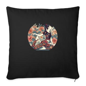Zen Yoga Pilates - Sofakissen mit Füllung 45 x 45 cm - Schwarz - Vorne