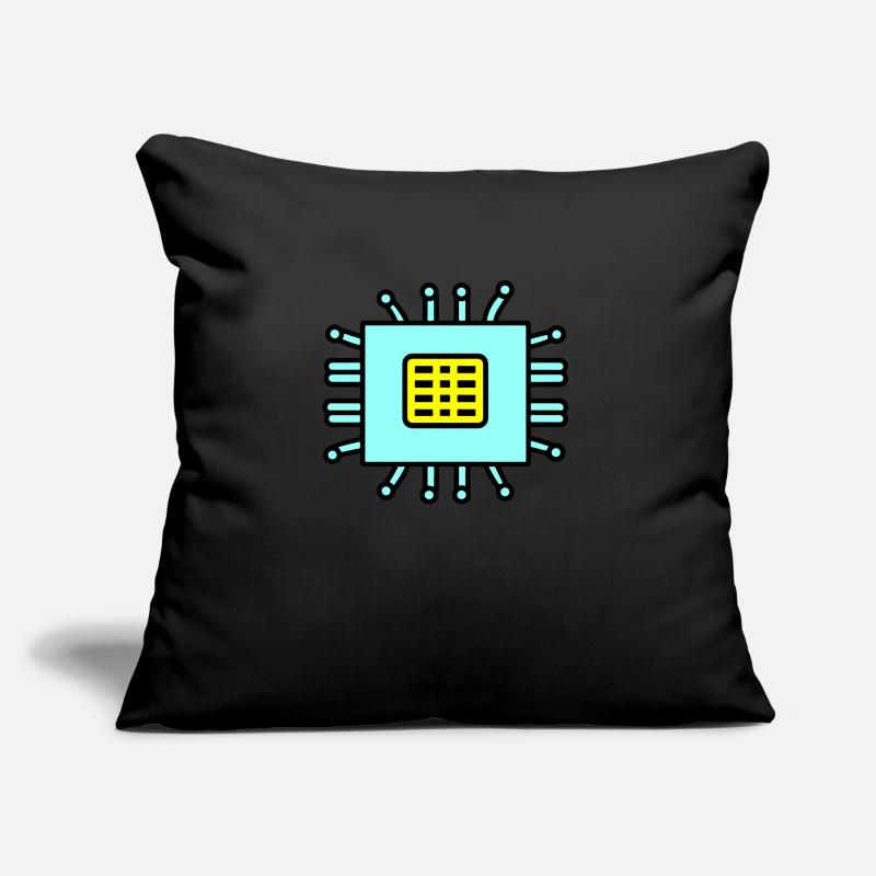 Digital Computer Chip Icon Sofakissen mit Füllung 45 x 45 cm