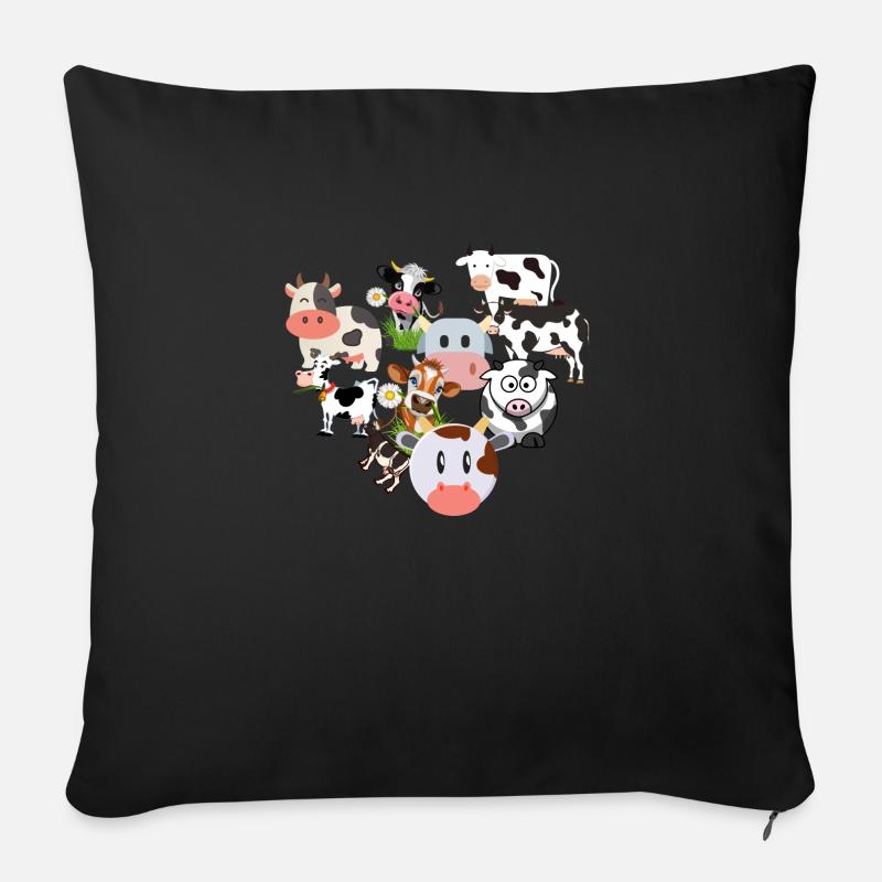 Kühe - Sofakissen mit Füllung 45 x 45 cm - Schwarz