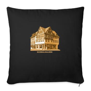 Schmalkalden Thuringia half-timbered - Sofa pillow with filling 45cm x 45cm - black - Front