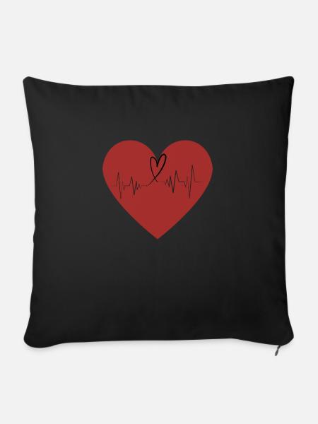 Heartbeat - Sofakissen mit Füllung 45 x 45 cm - Schwarz