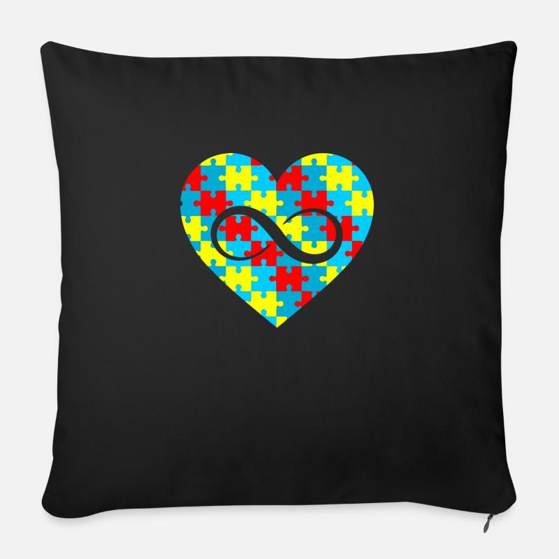 Autism Infinity Love For Autistic Kid Cute Autism - Sofa pillow with filling 45cm x 45cm - black