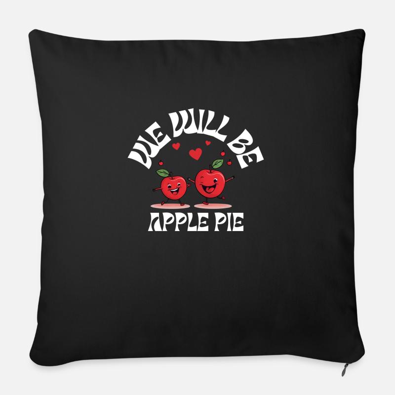 red apples singing and dancing hand in hand - Sofa pillow with filling 45cm x 45cm - black