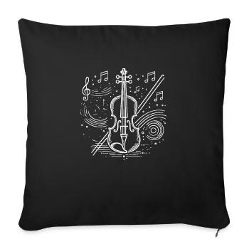 Jouer du violon - Coussin et housse de 45 x 45 cm - noir - Devant