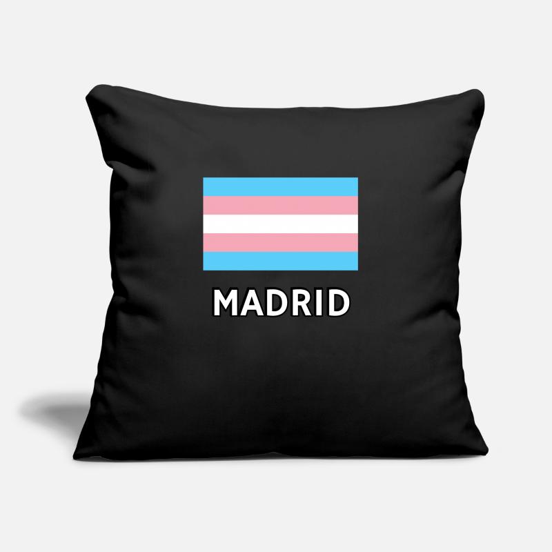 Drapeau Trans Pride Madrid Coussin et housse de 45 x 45 cm