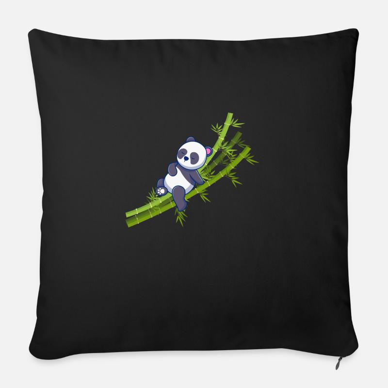Panda chilling - Sofa pillow with filling 45cm x 45cm - black