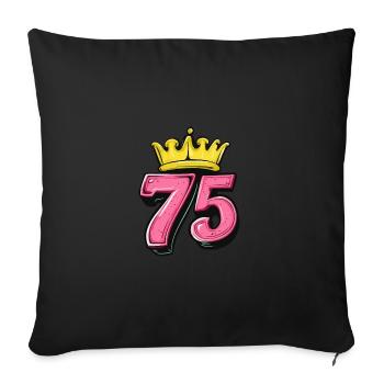 75 Number Krone - Sofa pillow with filling 45cm x 45cm - black - Front