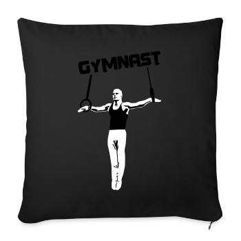 Gymnaste, gymnaste, gymnastique - Coussin et housse de 45 x 45 cm - noir - Devant